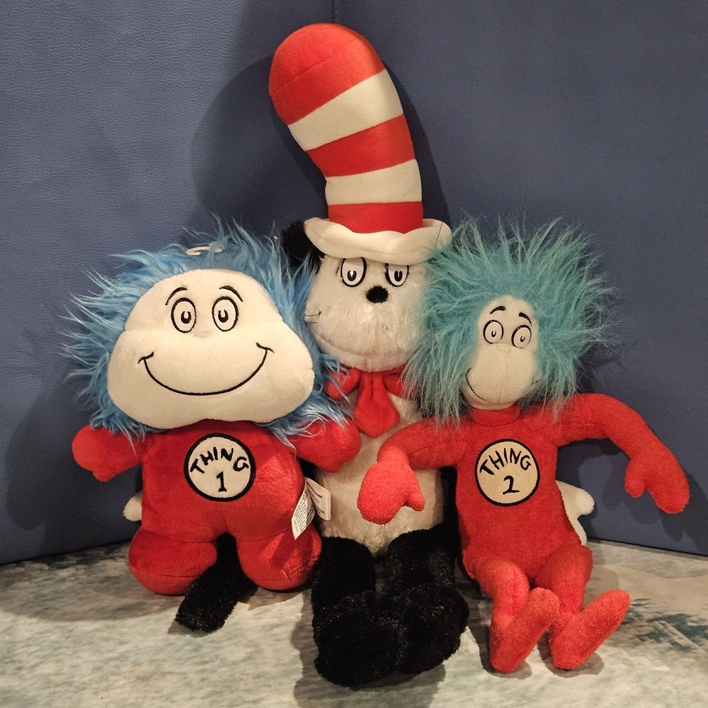 Aurora Dr Seuss Thing 1 Thing 2 Reversible Plush Cat In The Hat Bundle 2018